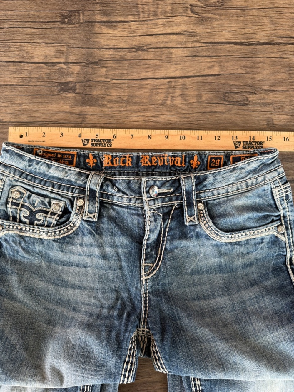 Rock Revival Women's Light Blue Distressed Bootcut Jeans - Picture 12 of 15